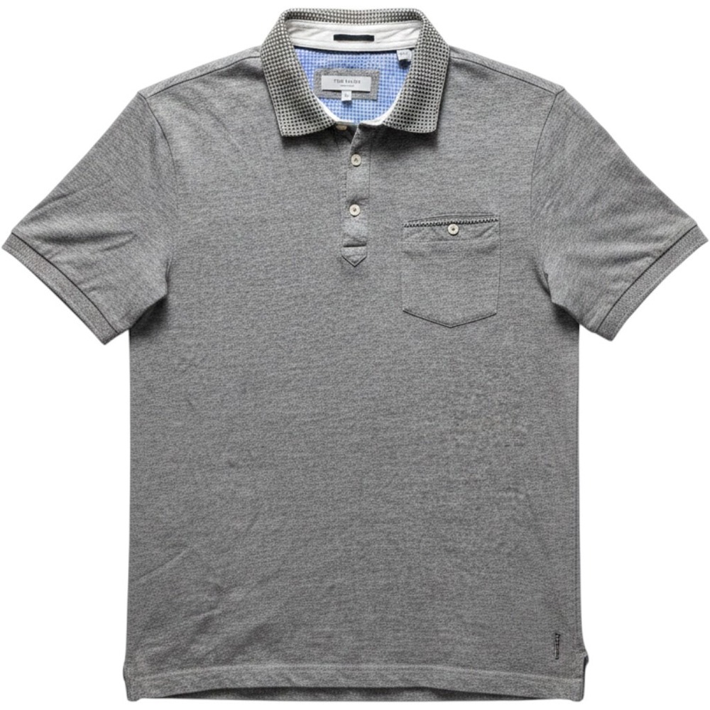 Ted Baker gray heather polo shirt, size 3, small flaw, see picture,